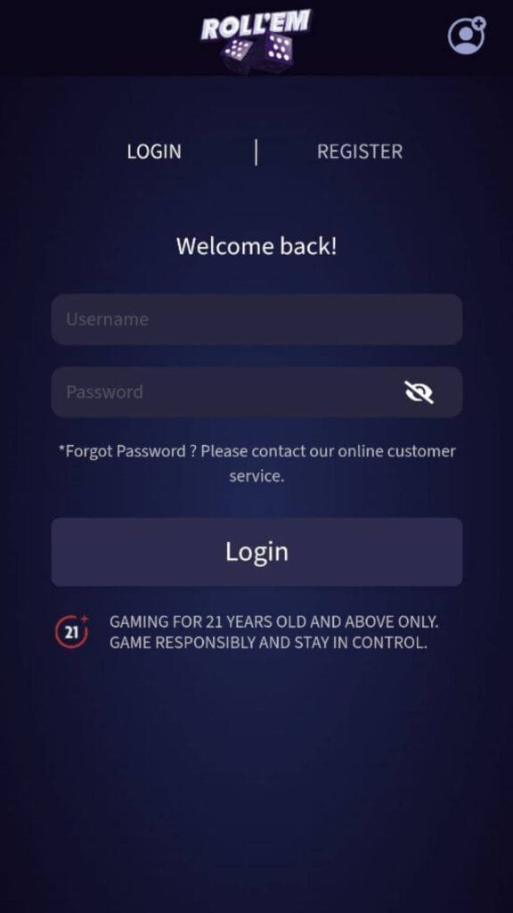 Rollem88 Casino Login Page